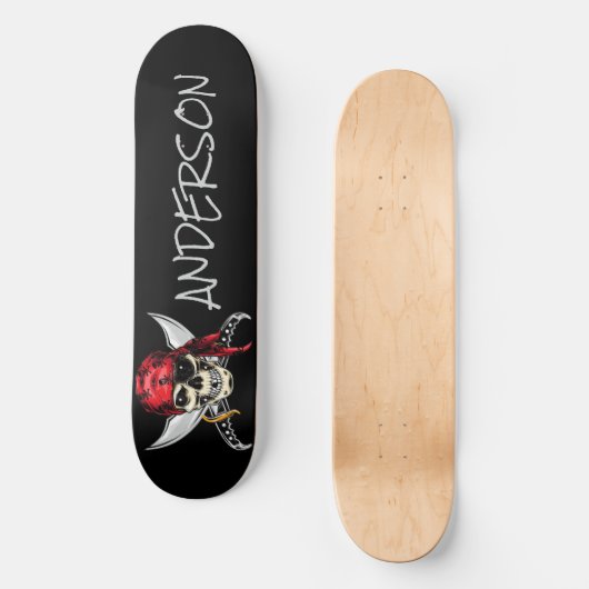 Skateboard für personalisierte Piratenschiffe (Vorderseite)