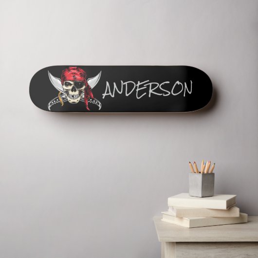 Skateboard für personalisierte Piratenschiffe (Wandkunst (Horz))