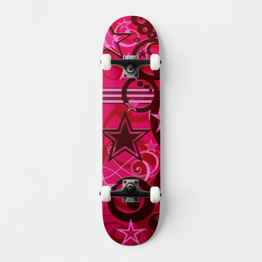 Skateboard für Red Wirbel und Stars (Vorderseite)