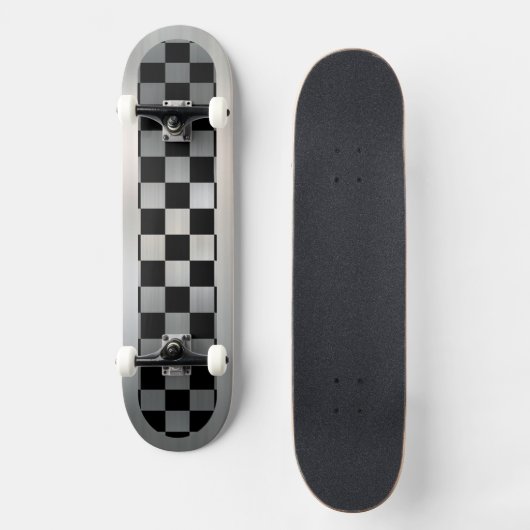 Skateboard für Shiny Metal Schachbrett (Vorderseite)