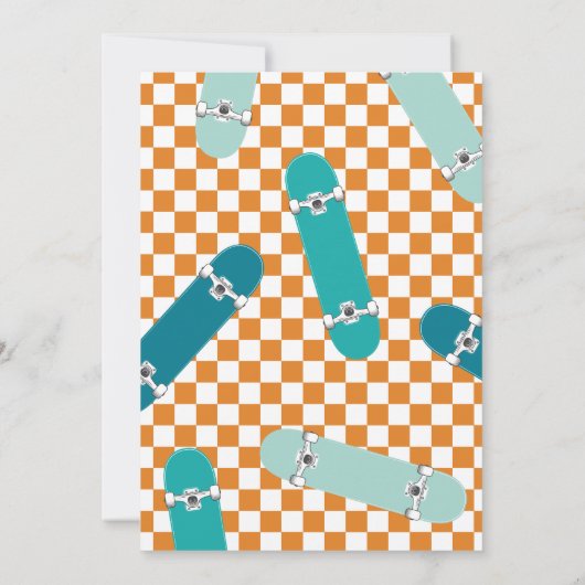 Skateboard Geburtstag Einladung (Rückseite)