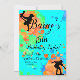 Skateboard Geburtstag Einladung