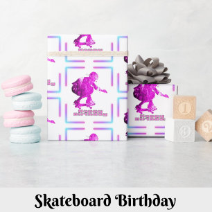 Skateboard Geburtstag Geschenkpapier