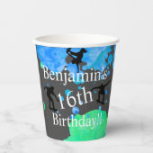 Skateboard Geburtstag Pappbecher (Vorderseite)