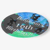 Skateboard Geburtstag Pappteller (Schrägansicht)