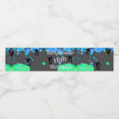 Skateboard Geburtstag Wasserflaschenetikett (Einzelnes Label)