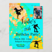 Skateboard Geburtstags-Foto Einladung jedes Alter (Vorne/Hinten)