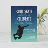 Skateboard-Geburtstags-Party Einladung (Stehend Vorderseite)