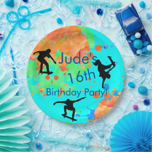 Skateboard Geburtstagsparty Paper Teller (Party)