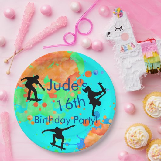 Skateboard Geburtstagsparty Paper Teller (Party)