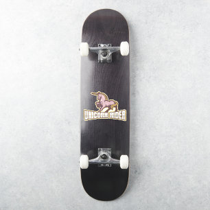 Skateboard Gelb Einhornreiter-Aufkleber Aufkleber