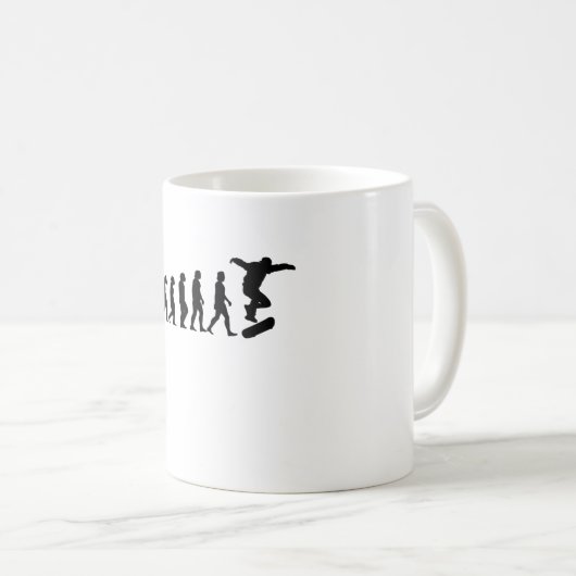 Skateboard-Geschenk für Evolution Kaffeetasse (VorderseiteRechts)