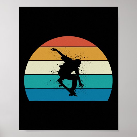 Skateboard-Geschenk - Vintage-Skateboarder Poster (Vorne)