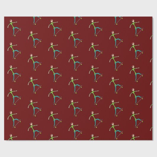 Skateboard Geschenkpapier (Flach)
