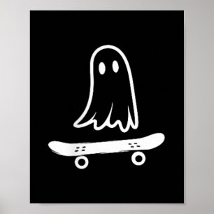 Skateboard Ghost Pocket Halloween Kostüme Männer F Poster