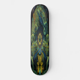 Skateboard Girly 3 Green Artistic Frogs