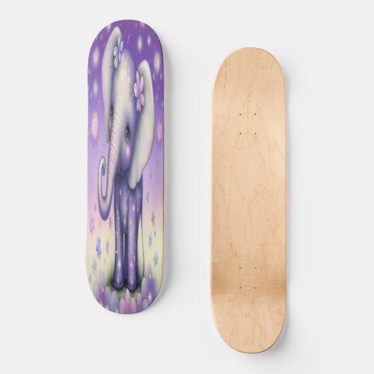 Skateboard Girly Blume Babyelefone (Vorderseite)