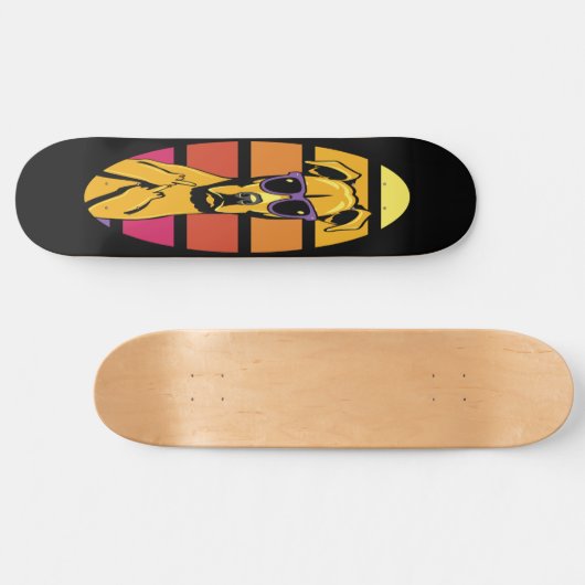 Skateboard Girly Dog 80er Retro Style (Horizontal)