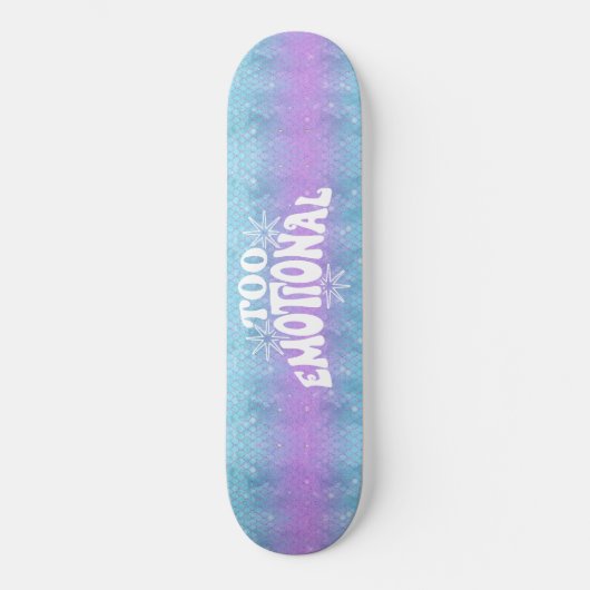 Skateboard Girly Glitzer Mermaid Blue Fun Wording (Vorderseite)