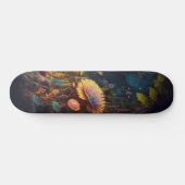 Skateboard Girly Mushroom Muster Wald (Horizontal)