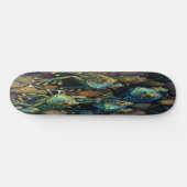 Skateboard Girly Niedlich Blue Gold Artistische Fr (Horizontal)