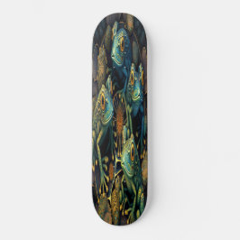 Skateboard Girly Niedlich Blue Gold Artistische Fr