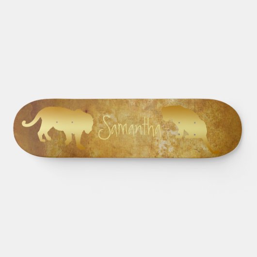 Skateboard Gold Lions personalisiert (Horizontal)
