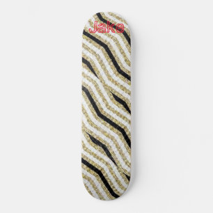 Skateboard Gold Schwarz-weiß