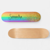 Skateboard Gold Sparkle Rainbow (Horizontal)