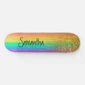 Skateboard Gold Sparkle Rainbow (Horizontal)