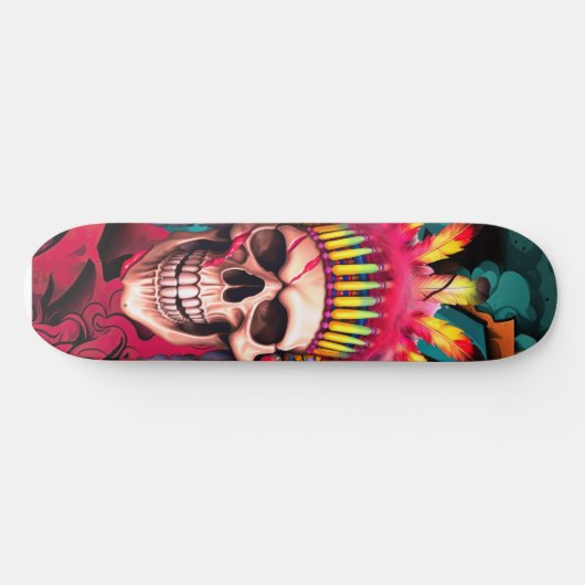 Skateboard Graffiti amerikanischer Schädel (Horizontal)