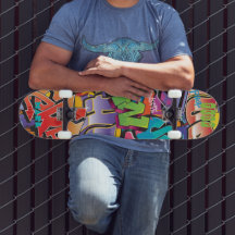 Skateboard Graffiti Style mit Namen