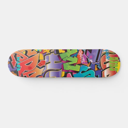 Skateboard Graffiti Style mit Namen (Horizontal)