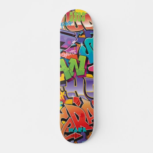 Skateboard Graffiti Style mit Namen (Vorne)