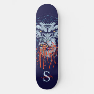 Skateboard Grau Gorilla Skull Monogram