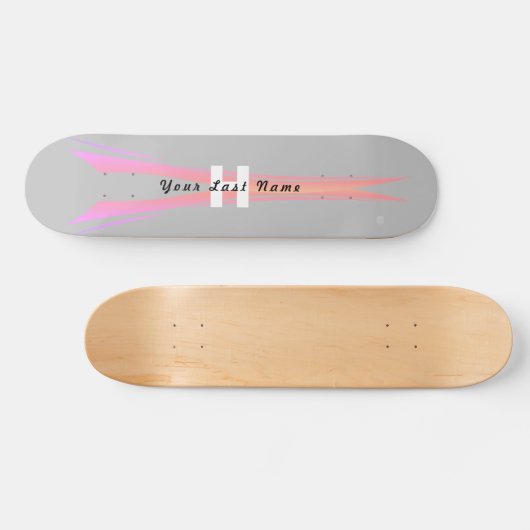 Skateboard grau mit rosa HAMbyWG (Horizontal)