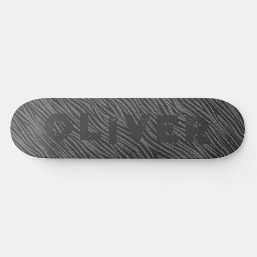 Skateboard, grauer Glitzer, Tierdruck Zebrastreife Skateboard (Horizontal)