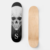Skateboard Grey Skull Monogramm (Vorderseite)