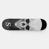 Skateboard Grey Skull Monogramm (Horizontal)