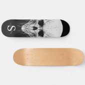 Skateboard Grey Skull Monogramm (Horizontal)