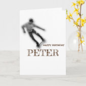 SKATEBOARD HAPPY BIRTHDAY Boy Karte (Gelbe Blume)