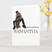 SKATEBOARD HAPPY BIRTHDAY Girl Karte (Gelbe Blume)