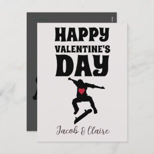 Skateboard, Happy valentines Tag personalisieren N Feiertagspostkarte