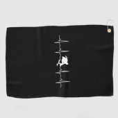Skateboard Heartbeat Golfhandtuch (Horizontal)