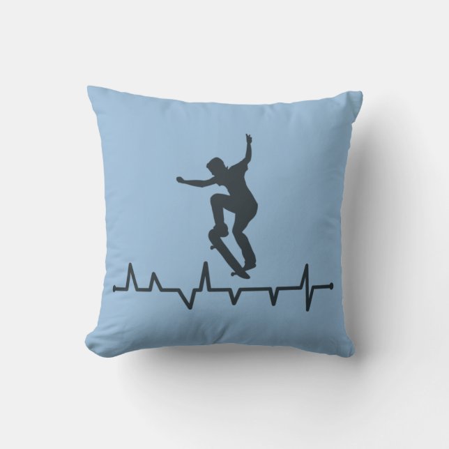 Skateboard Heartbeat Kissen (Vorderseite)