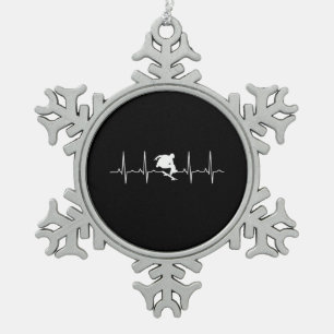 Skateboard Heartbeat Schneeflocken Zinn-Ornament