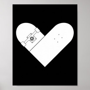 Skateboard Herz - Fröhliches Skateboard-Wochenende Poster
