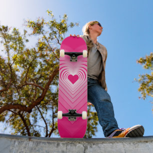 Skateboard Herz - Rosa