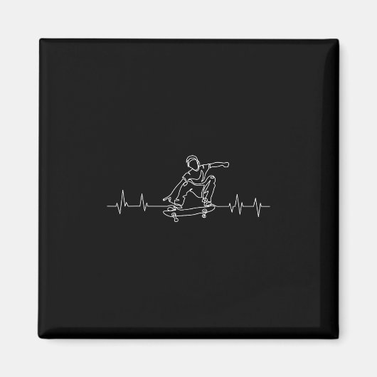 Skateboard Herzschlag Skater Skateboardfahren Kind Magnet (Vorne)