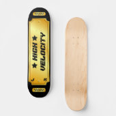 Skateboard "High Velocity" - Gold/Schwarz Mit Mono (Vorderseite)